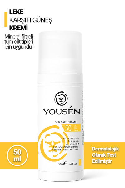 Yousen Tüm Cilt Tipleri İçin Nemlendirici ve Mineral Filtreli Güneş Koruyucu ...