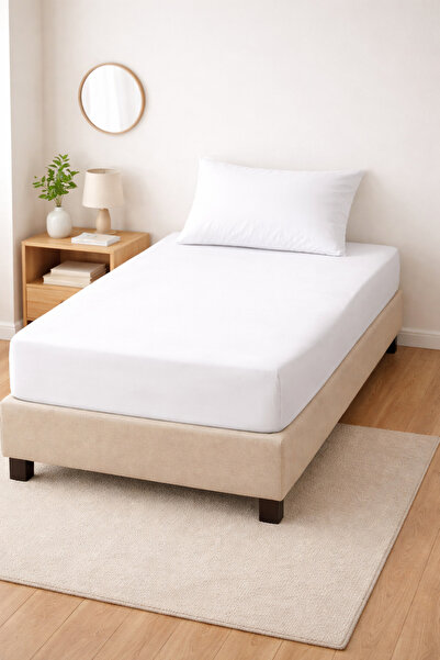 Doğa غطاء وسادة من قماش البوبيلين القطني 100% مع حواف مطاطية مقاس 100×200 سم، غطاء وسادة مقاس 50×70 سم