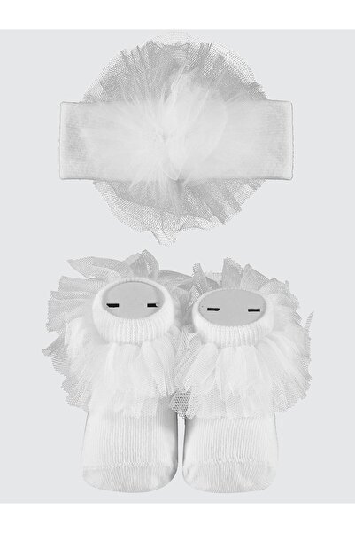 Civil Baby مجموعة جوارب وباندانا من التول للفتيات الرضع من عمر 0-24 شهرًا - أ...