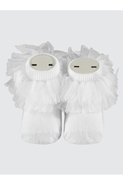 Civil Baby جوارب من التول للأطفال من عمر 0-24 شهرًا - جوارب بيضاء قياسية