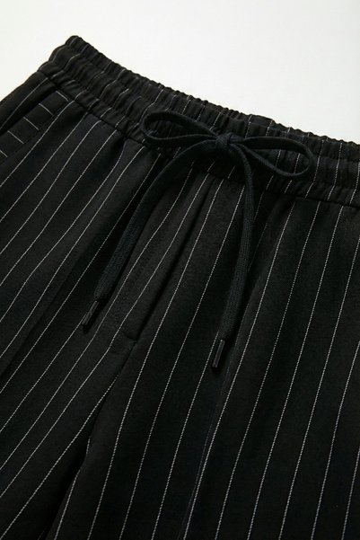 şuranur Plus Size Striped Crepe Fabric Lace-Up Trousers