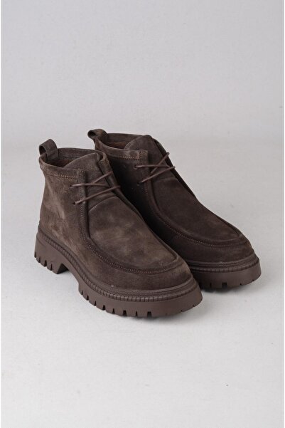 SEÇ KUNDURA SEÇ 51464 Дамски ботуши от естествена кожа, мъжествени, кафе суед