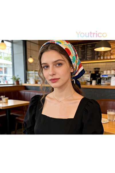 Youtrico وشاح منقوش، نمط جرافيتي، متناسق بشكل أنيق، 70*70 سم