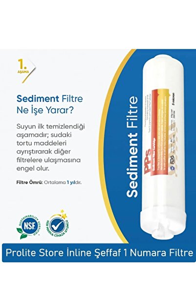 PROLİTE STORE Kapalı Kasa Su Arıtma Cihazlarına Uyumlu 4'lü Inline Filtre Set