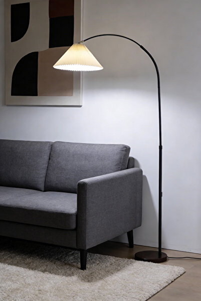 Generic مصباح أرضي LED قوسي ثلاثي الألوان قابل للتعتيم بتصميم نورديك، بسيط، قابل للتعديل بزاوية 180 درجة