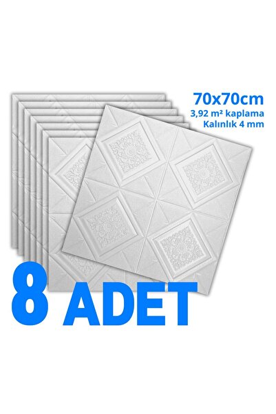 HORECA MARKET Yumuşak Gövdeli 3D Kendinden Yapışkanlı Tavan Panelleri - 8'li ...