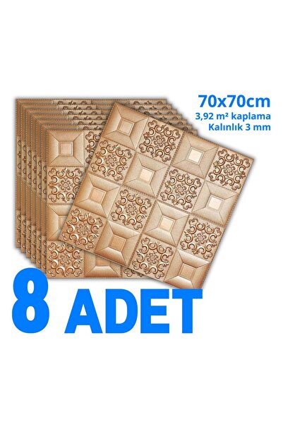 HORECA MARKET 3D Kendinden Yapışkanlı Duvar Kağıdı Strafor Köpük Bronze 70x70...