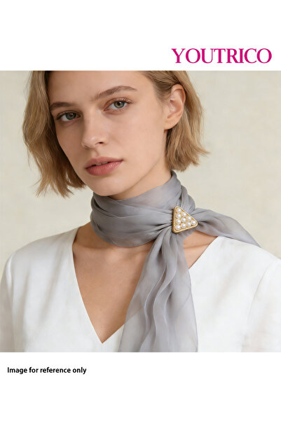 Youtrico French Vintage Pearl Silk Scarf Buckle - Elegant Retro Accessory for...