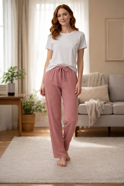 GAMDELLE MODA ملابس نوم نسائية من القطن قماش مجدّل