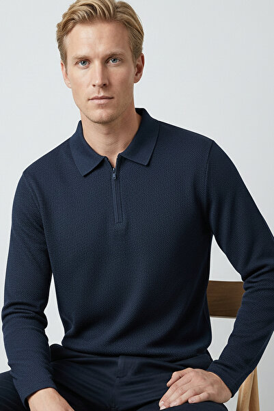 GW Pulover KOMRAT pentru bărbați, cu croiala normală, cu guler polo, cu fermo...