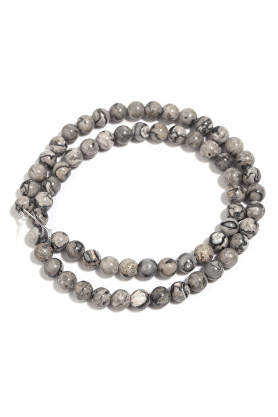 Choice 62 حبة تقريبًا من أحجار اليشب الرمادية الطبيعية من مصنع جاسبر، بنمط خر...