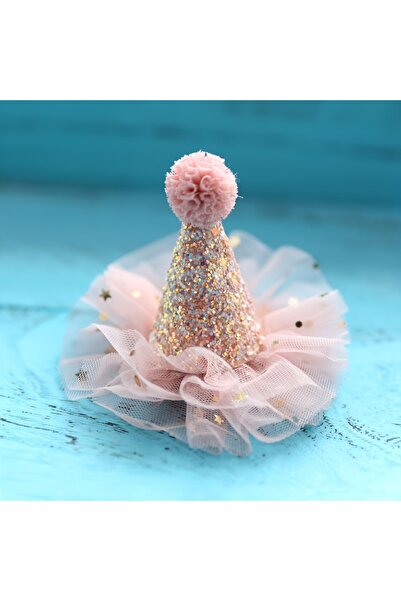 Choice Pink Issue Card 1PC Sparkling Sequin Party Hat with Pink Tulle Bow & F...