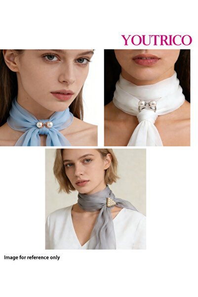 Youtrico 4 Pcs Vintage Pearl Scarf Clips - French Silk Shawl & Hijab Pin Set