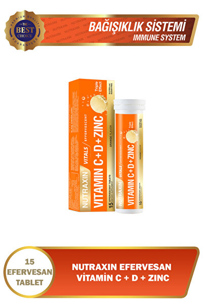 Nutraxin 15 Pieces Vitamin C-d and Zinc Effervescent Tablets