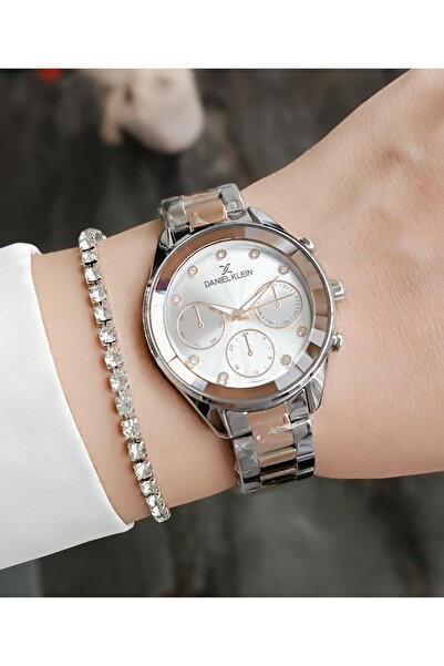 Daniel Klein Rose Gold/metalik Kadın Kol Saati + Bileklik Seti