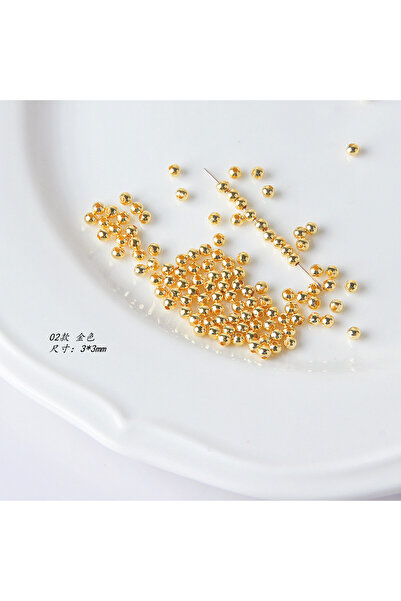 Choice Gold 120pcs 3mm 120pcs 18K Gold Plated 3mm Round Spacer Beads For Brac...