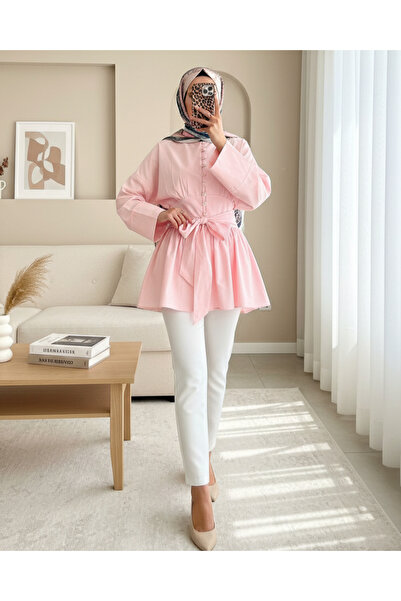 HİJABAYA Туника с колан в талията и камъни копчета по цялата дължина