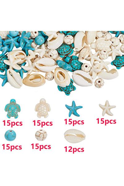 Choice خرز متعدد الألوان 102 قطعة (33/66/102 قطعة) أزرق وأبيض، خرز صيفي، خرز ...