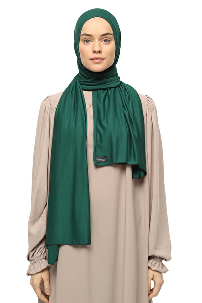 Altobeh Şal Pieptănat Hijab Simplu Verde Închis
