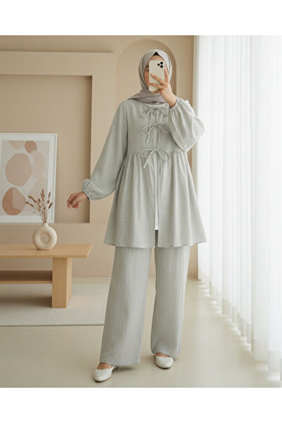 HİJABAYA Διπλό κοστούμι με φαρδύ πόδι με κορδόνια