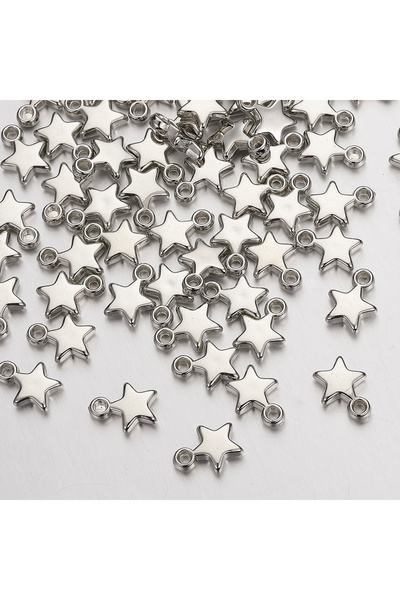 Choice 100 قطعة من خرز بلاستيكي أكريليك على شكل نجمة بلون الروديوم، 100 قطعة ...