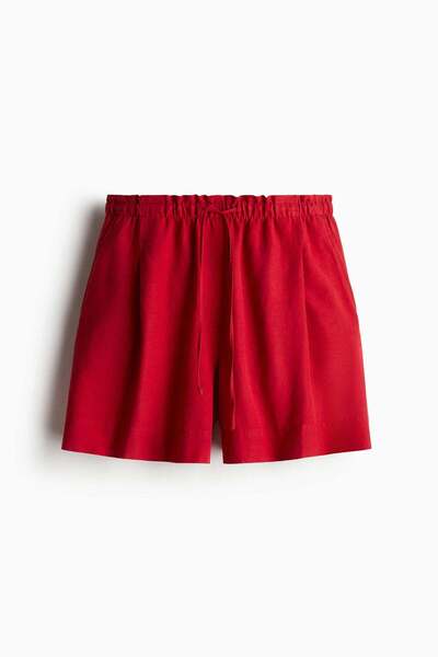 H&M شورت برباط من مزيج الكتان