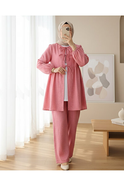 Modamorfo بدلة مكونة من قطعتين بأرجل واسعة - وردي