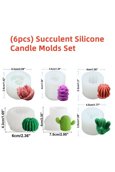 Choice مجموعة قوالب سيليكون ثلاثية الأبعاد على شكل صبار ونبات عصاري، مكونة من...