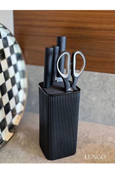 lungo home Siyah Kare Bıçaklık - Mutfak Tezgah Üstü Bıçak Standı Düzenleyici ...