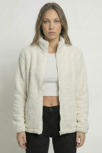 MBEY1989 Mock Neck Pocket Thick Plush Coat Unisex