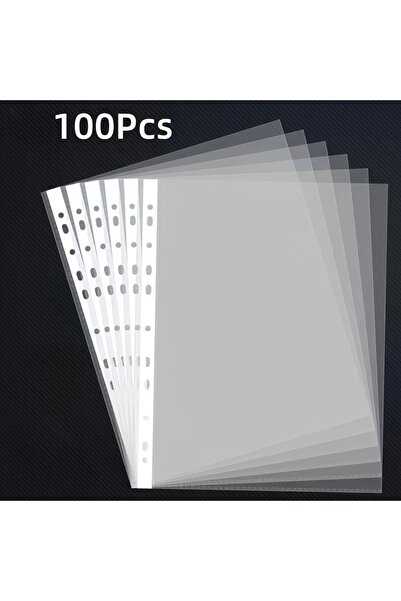 Choice 100Pcs 50/100pcs Clear A4 Plastic File Folders - 11-Hole 3-Ring Binder Compatible, Durable PP Docume