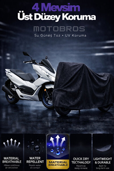 Motobros Motosiklet Branda Honda Pcx Siyah Su Geçirmez Dayanıklı En Kalın) Kumaş Ömürlük Kullanım