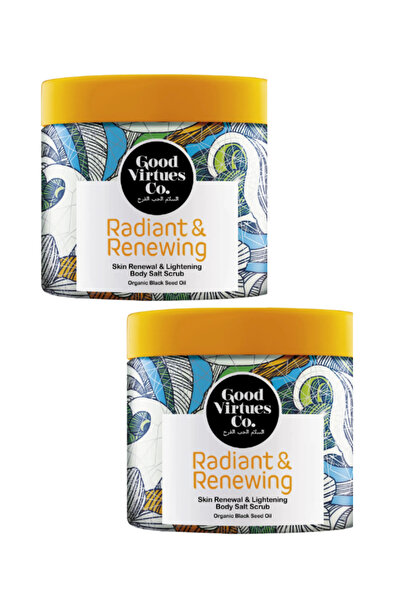Good Virtues Co. قطعتان مقشر الجسم بالملح العضوي لتجديد البشرة وتفتيحها 200 غرام