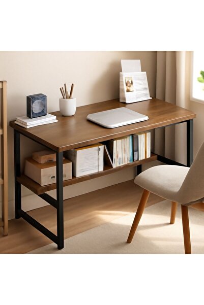 AGD مكتب كمبيوتر للكتابة مع رف كتب، تجميع بسيط لغرفة النوم