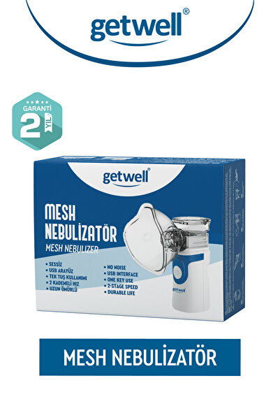 Getwell Yetişkinler ve Çocuklar için Şarjlı Sessiz Taşınabilir Mesh Nebulizatör