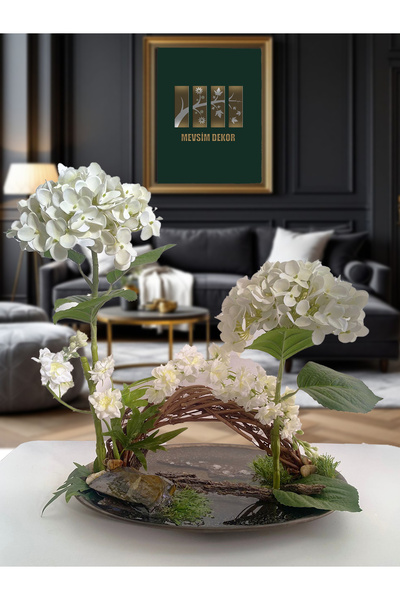 Flower Ortanca Aranjmanı | Beyaz, Pembe, Mavi, Mor Renk Seçenekli Dekoratif Ç...