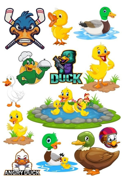 Reysa Tasarım Ördek Temalı Sticker Set-1 13 Parça Telefon, Tablet, Defter, La...