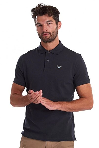 Barbour Tartan Pique Polo Yaka NY51 Navy