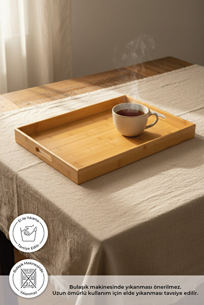 Bambum Lara Bamboo Patterned Tray Large