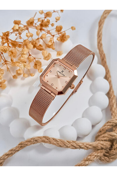 Daniel Klein DKE.1.10954 Kare Kadran Hasır Kordon 3 Atm Suya Dayanıklı Kadın Kol Saati