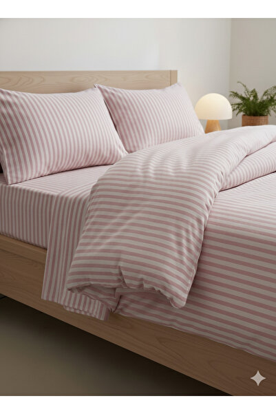 Marlenka Home Tex Бавовняна смугаста сатинова постільна білизна для двоспальн...