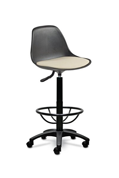 ofiscombin Ofis Kasiyer Hekim Eczane Sırtlı Bar Taburesi Sandalyesi Tabure