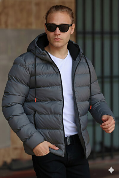 river green Palton de sport gonflabil de iarnă cu glugă, rezistentă la apă și...