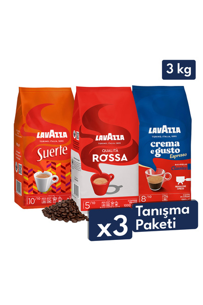 LavAzza Crema e Gusto, Qualita Rossa, Suerte Çekirdek Kahve 1 Kg | 3'lü Avant...