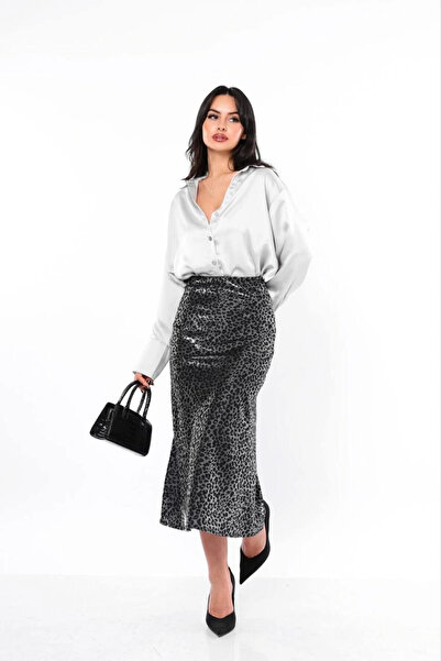 Reyon Fustă aRGINTIE neagră 