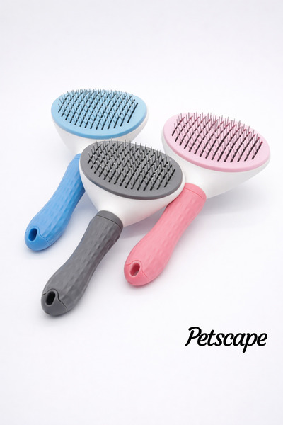 Petscape فرشاة للحيوانات الأليفة مع مشط لجمع شعر القطط والكلاب (ألوان متنوعة)
