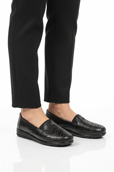 AYAKMOD حذاء كاجوال نسائي ذو نعل جل أسود تشريحي 236 Z