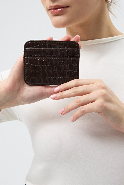 Rays Καφέ με τύπωμα Γυναικείο πορτοφόλι με μοτίβο κροκόδειλου TCR-028