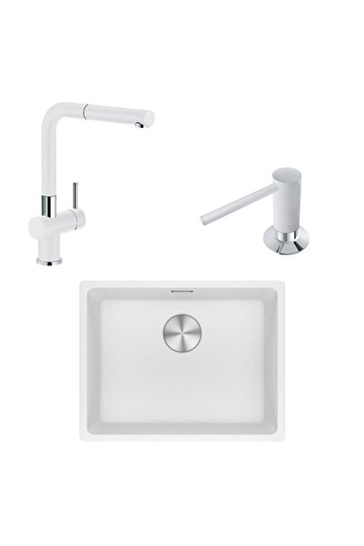 Franke Maris MRG 110-52 Üçlü Set, Bianco renk, Evye - Armatür - Sıvı sabunluk