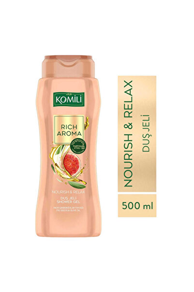 Komili Rich Aroma Nourish&Relax Duş Jeli - İncir Çekirdeği&Zeytinyağı - Kalıcı Parfüm Etkili-500 ML